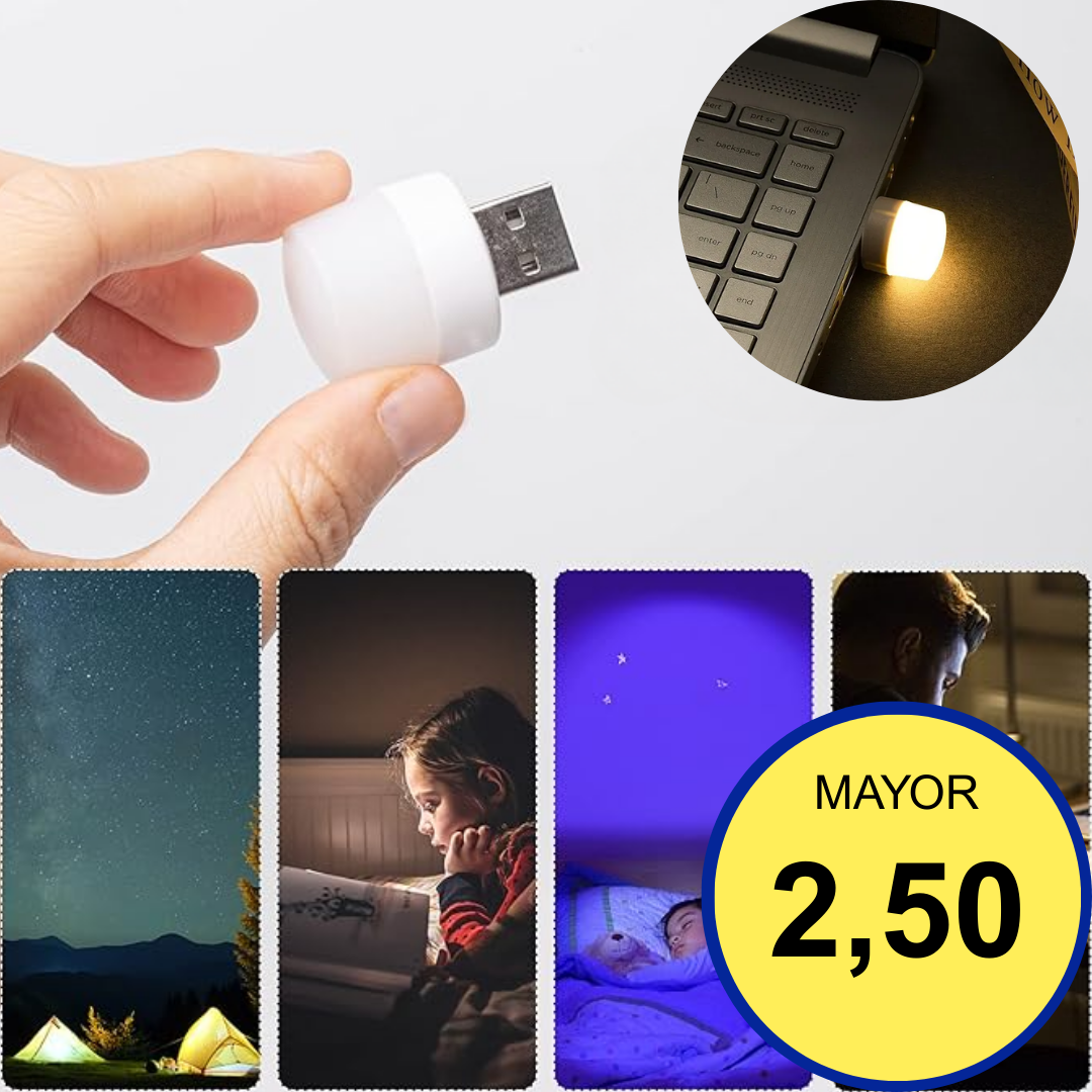 Pack 10 Mini Lámparas LED USB | Luz Nocturna Portátil y Compacta ...