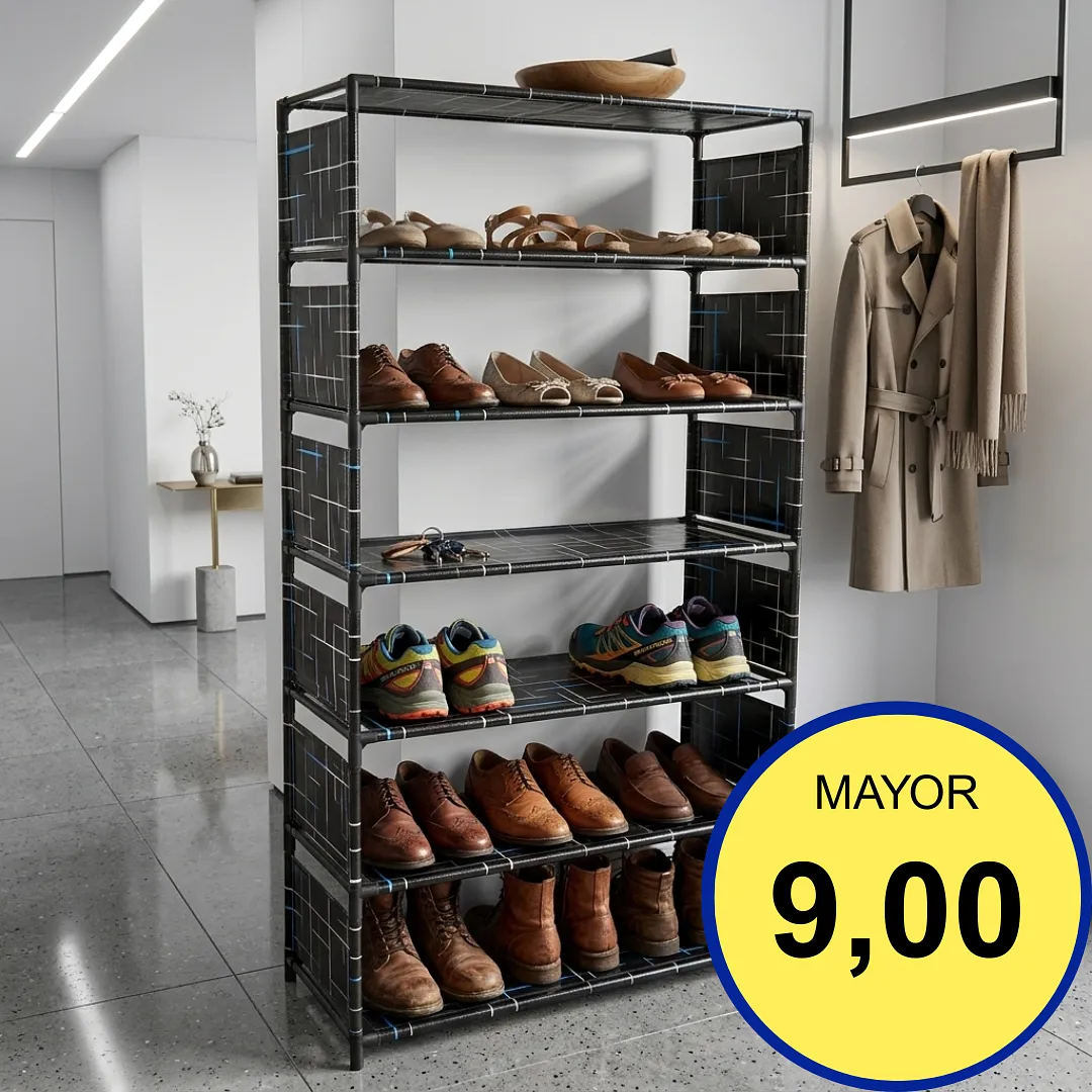 ORGANIZADOR DE ZAPATOS DE 6 NIVELES MULTIUSOS ZAPATERO DESMONTABLE Y RESISTENTE PARA AHORRO DE ESPACIO EN HOGAR Y CLOSET
