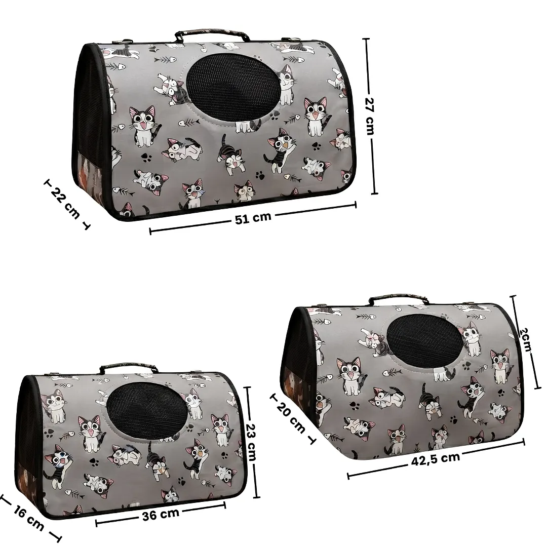 BOLSO TRANSPORTADOR PARA MASCOTAS - MALETIN DE VIAJE PLEGABLE Y TRANSPIRABLE PARA PERROS Y GATOS - TRES TAMAÑOS DISPONIBLES - IDEAL PARA TRASLADOS CÓMODOS Y SEGUROS