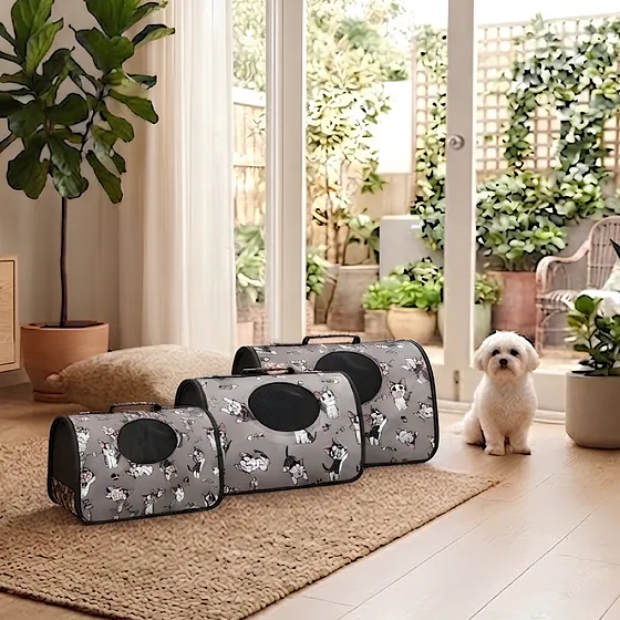 BOLSO TRANSPORTADOR PARA MASCOTAS - MALETIN DE VIAJE PLEGABLE Y TRANSPIRABLE PARA PERROS Y GATOS - TRES TAMAÑOS DISPONIBLES - IDEAL PARA TRASLADOS CÓMODOS Y SEGUROS