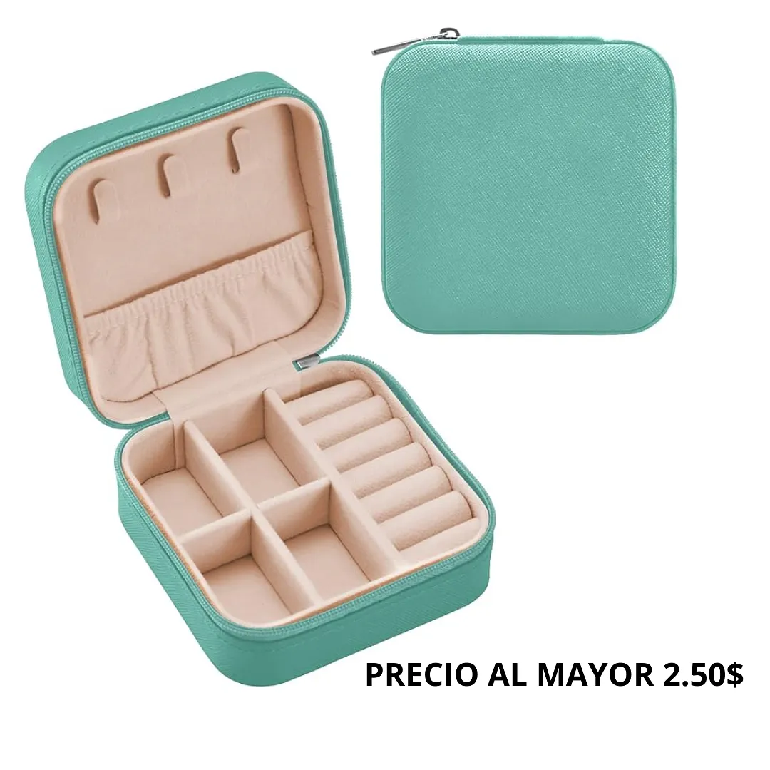 MINI JOYERO PORTÁTIL CON COMPARTIMENTOS Y GANCHOS PARA COLLARES, ANILLOS Y ARETES – ORGANIZADOR DE VIAJE JNW-209