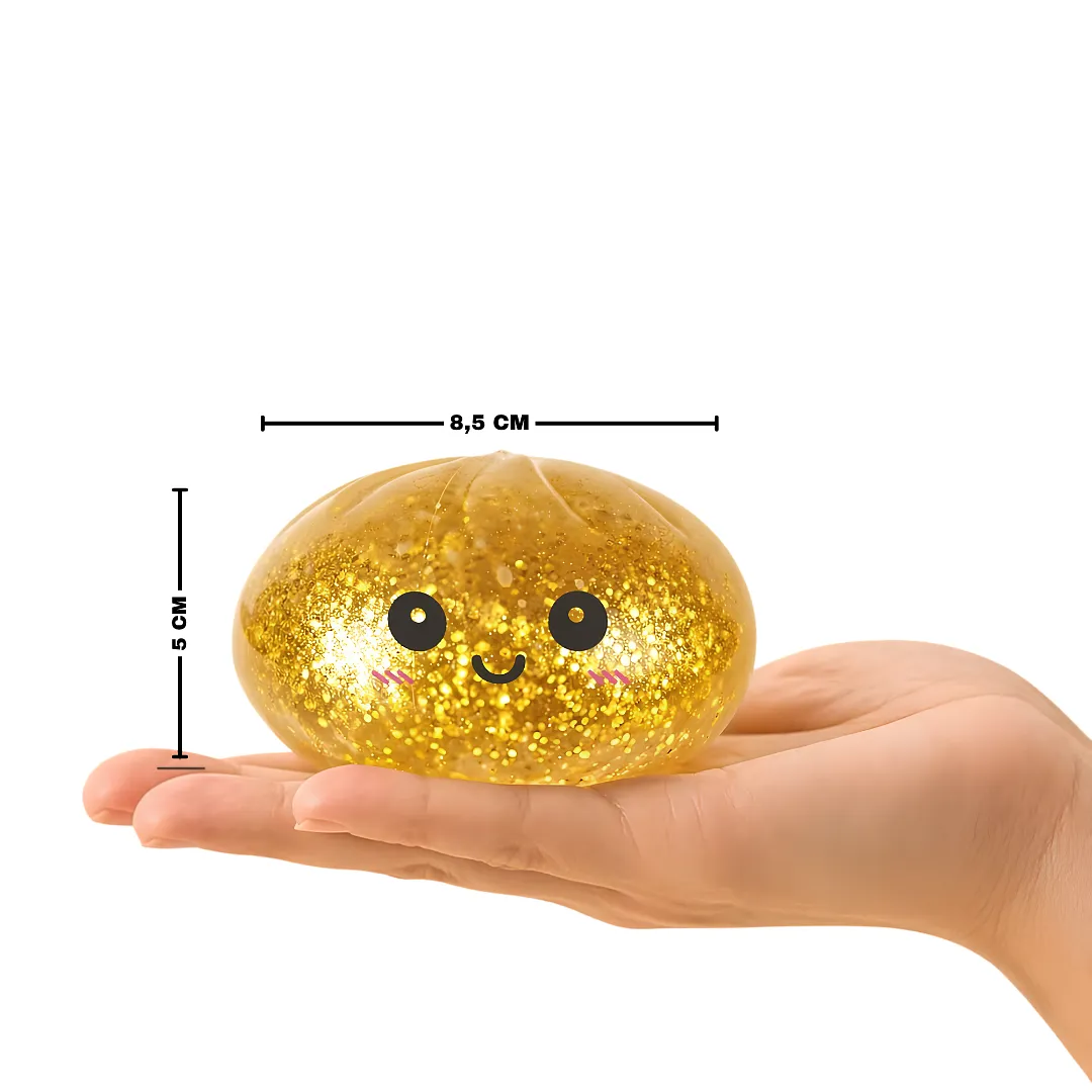 SQUISHY DUMPLING CON GLITTER ANTI ESTRÉS | JUGUETE SENSORIAL RELAJANTE CON ESTUCHE VAPORERA | GADGET DIVERTIDO PARA ALIVIAR LA ANSIEDAD Y LIBERAR TENSIONES