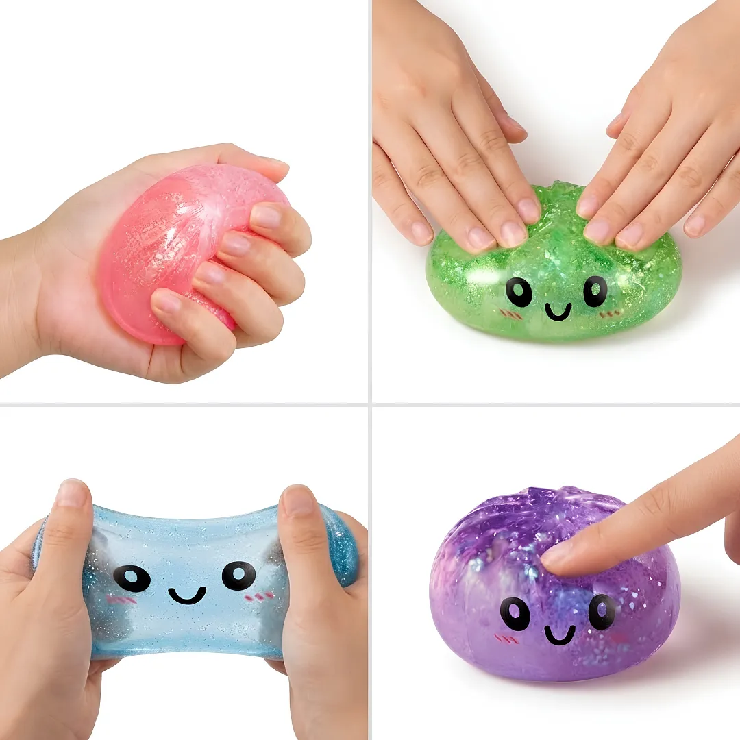 SQUISHY DUMPLING CON GLITTER ANTI ESTRÉS | JUGUETE SENSORIAL RELAJANTE CON ESTUCHE VAPORERA | GADGET DIVERTIDO PARA ALIVIAR LA ANSIEDAD Y LIBERAR TENSIONES