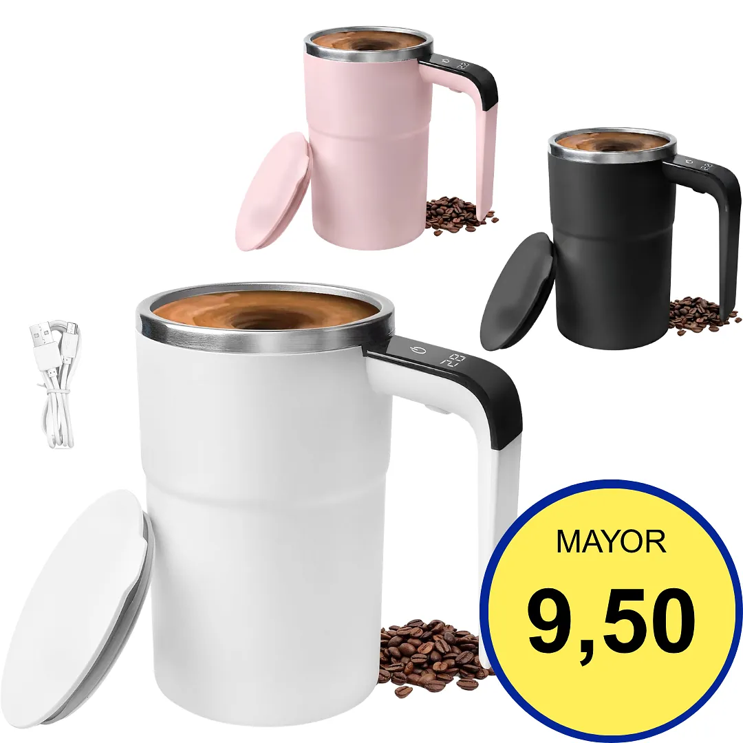 TAZA MEZCLADORA MAGNÉTICA AUTOMÁTICA Y RECARGABLE - TAZA INTELIGENTE AGITADORA PARA CAFÉ Y BEBIDAS