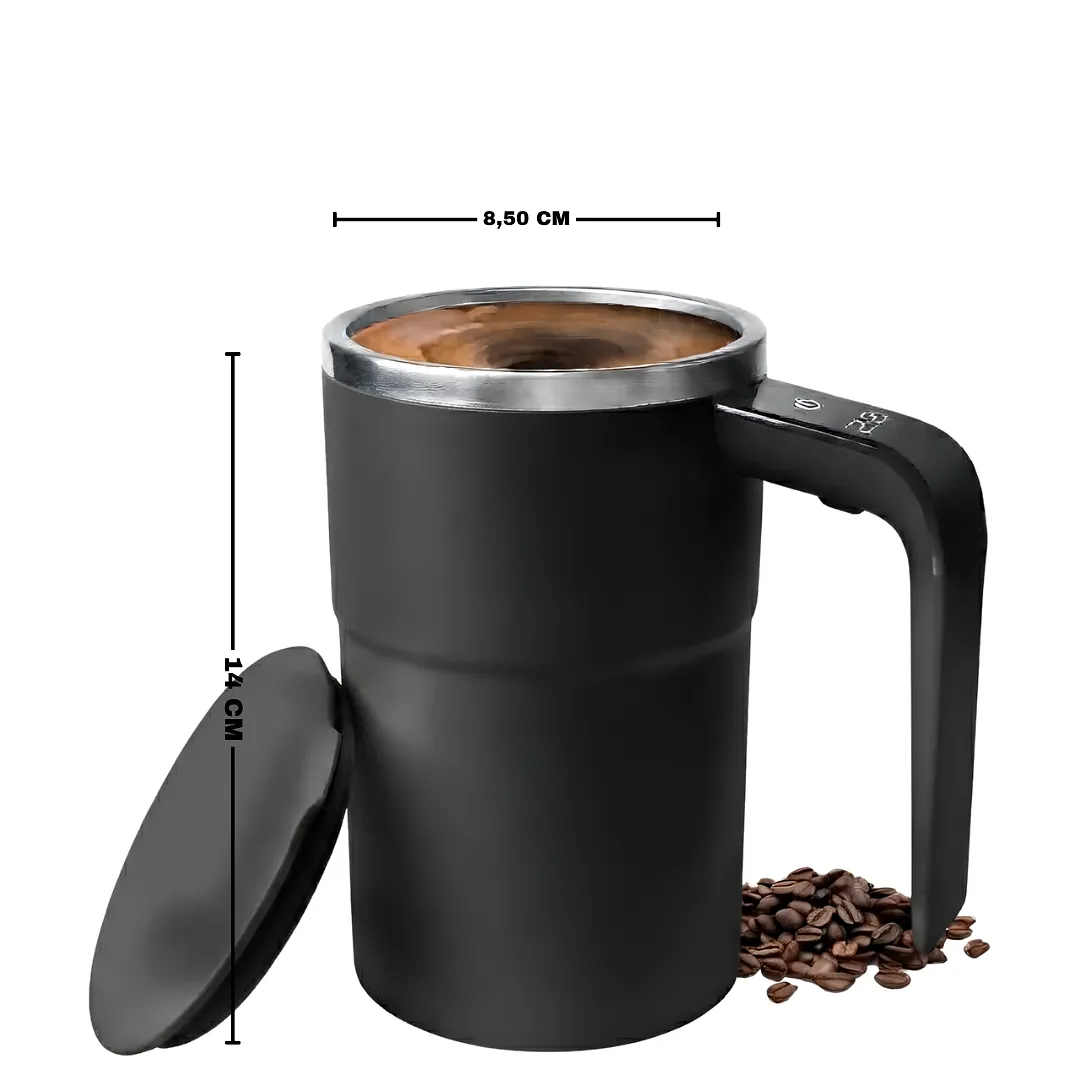 TAZA MEZCLADORA MAGNÉTICA AUTOMÁTICA Y RECARGABLE - TAZA INTELIGENTE AGITADORA PARA CAFÉ Y BEBIDAS