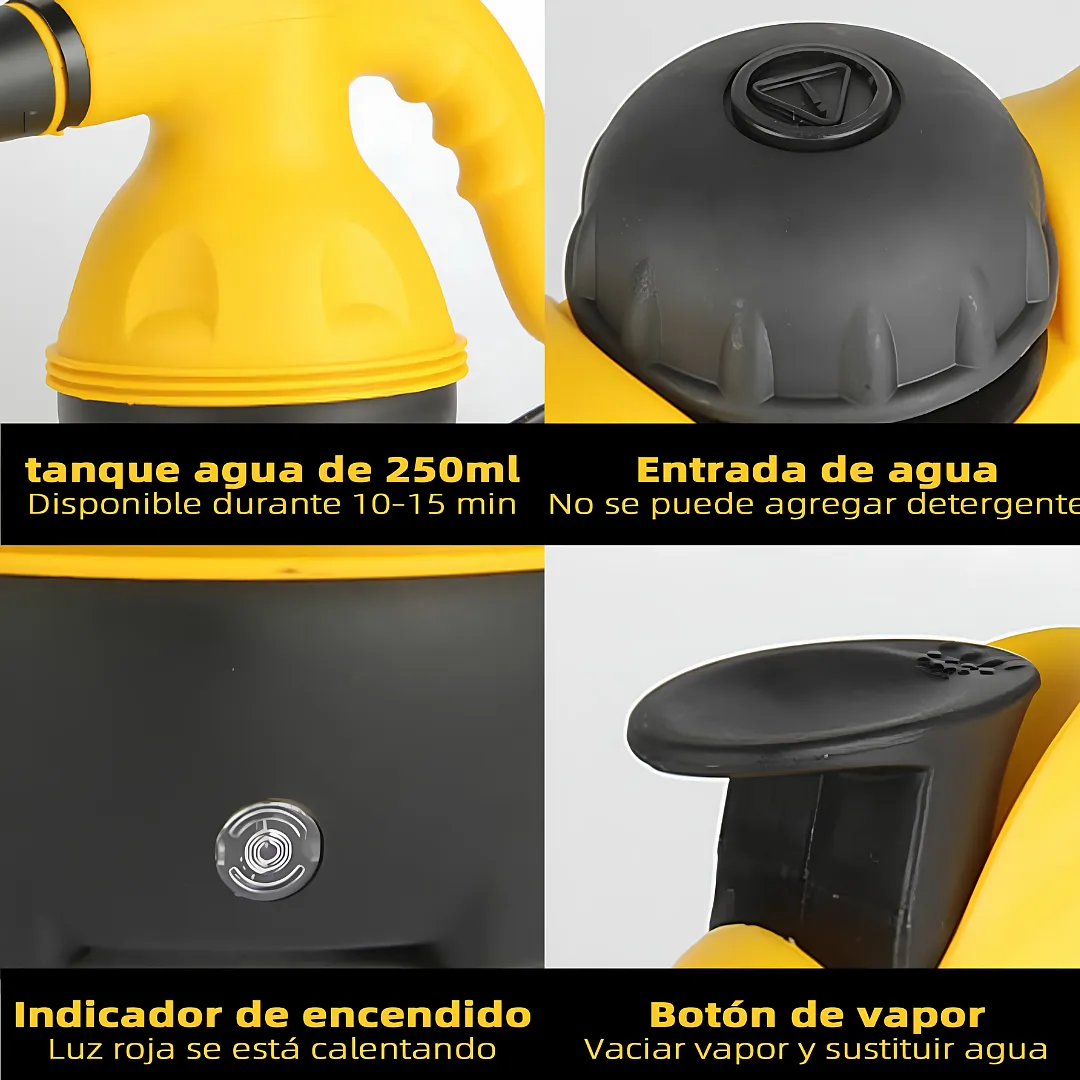 LIMPIADOR A VAPOR PORTÁTIL DE 1000W, MÁQUINA DE LIMPIEZA MULTIUSOS A PRESIÓN CON KIT DE ACCESORIOS PARA COCINAS, BAÑOS, TAPICERÍA Y AUTOMÓVILES