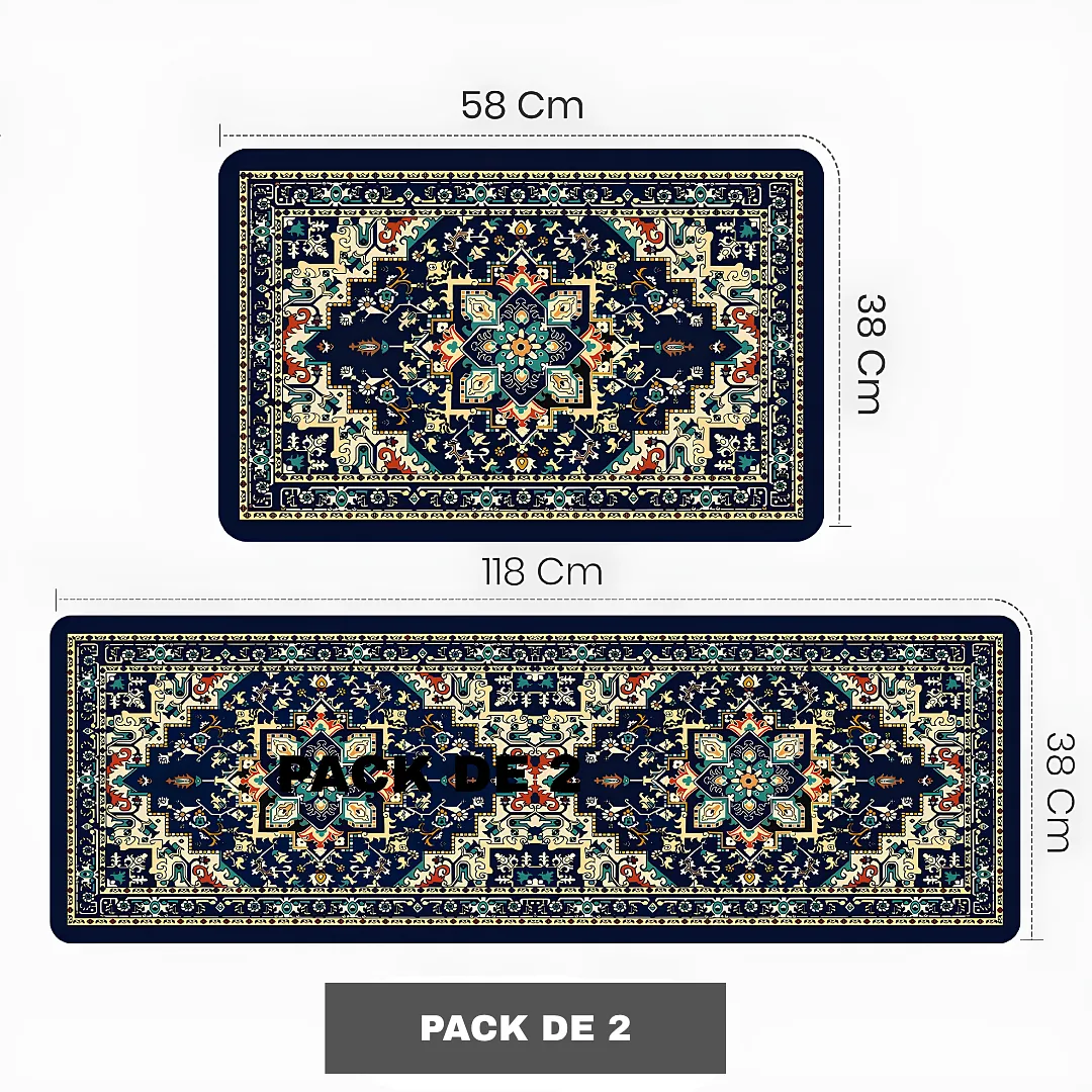 SET DE 2 ALFOMBRAS PARA COCINA Y HOGAR ANTIDESLIZANTES ULTRA ABSORBENTES DE SECADO RÁPIDO Y FÁCIL LIMPIEZA