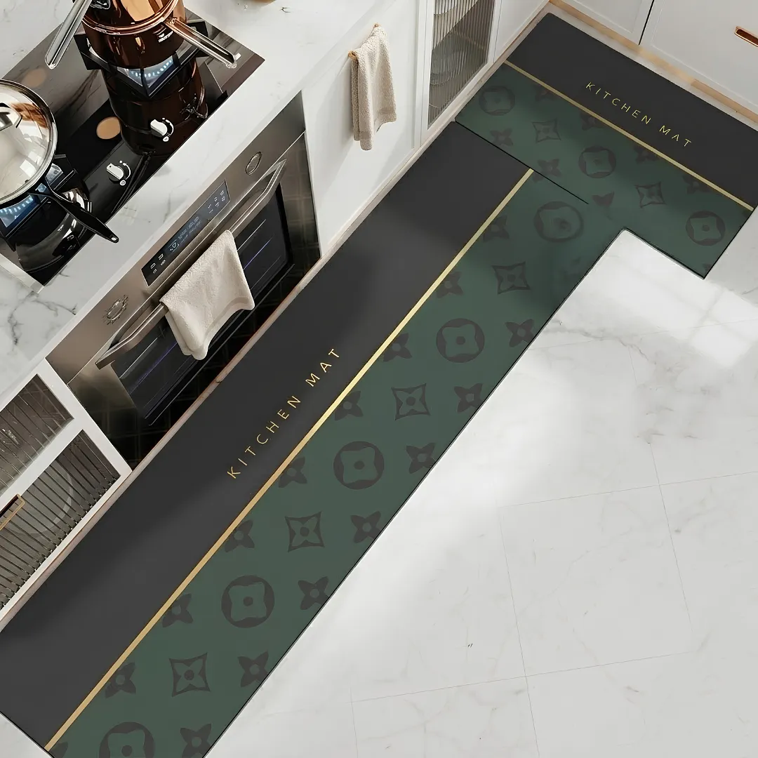 SET DE 2 ALFOMBRAS PARA COCINA Y HOGAR ANTIDESLIZANTES ULTRA ABSORBENTES DE SECADO RÁPIDO Y FÁCIL LIMPIEZA
