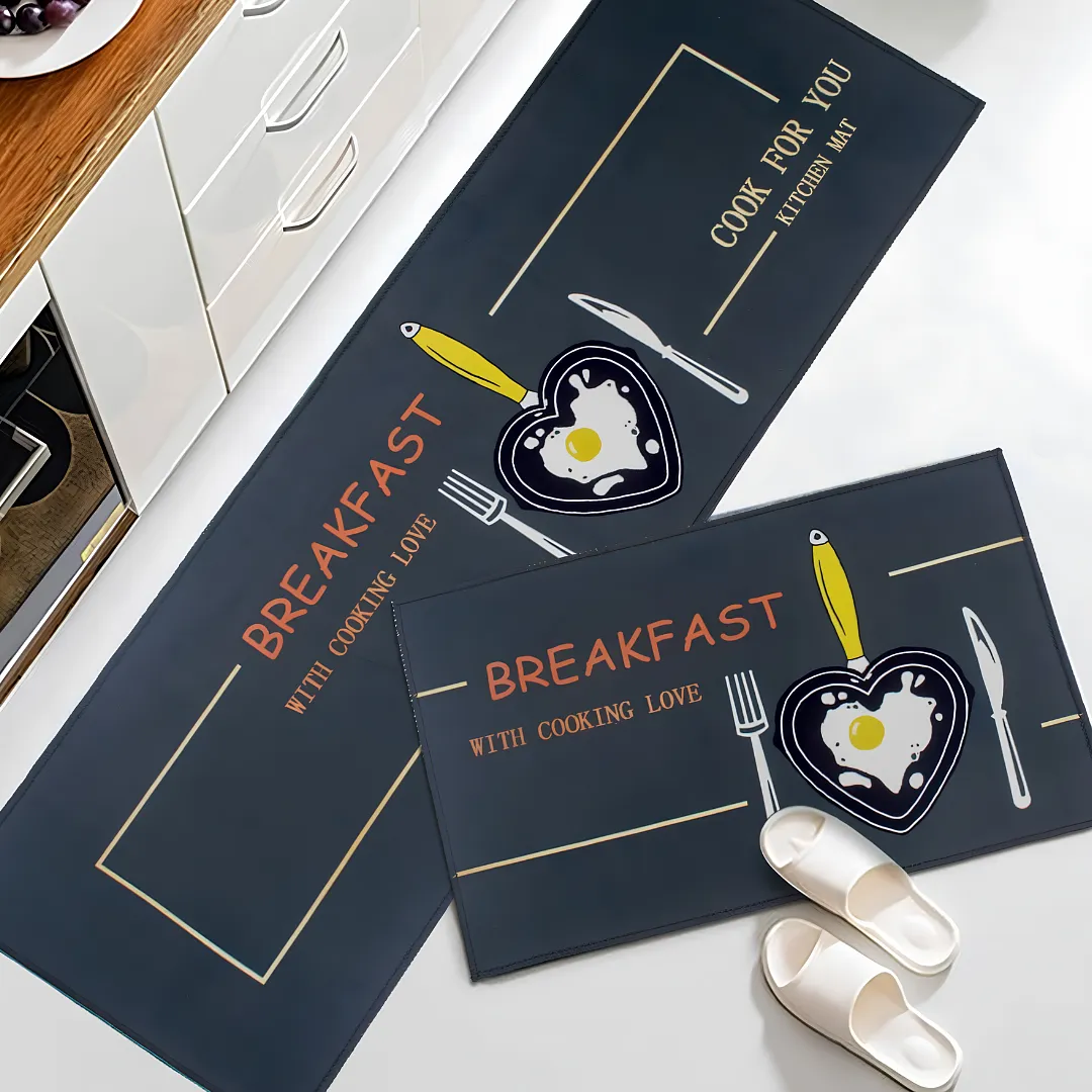 SET DE 2 ALFOMBRAS PARA COCINA Y HOGAR ANTIDESLIZANTES ULTRA ABSORBENTES DE SECADO RÁPIDO Y FÁCIL LIMPIEZA
