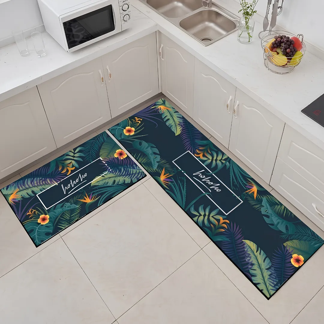 SET DE 2 ALFOMBRAS PARA COCINA Y HOGAR ANTIDESLIZANTES ULTRA ABSORBENTES DE SECADO RÁPIDO Y FÁCIL LIMPIEZA