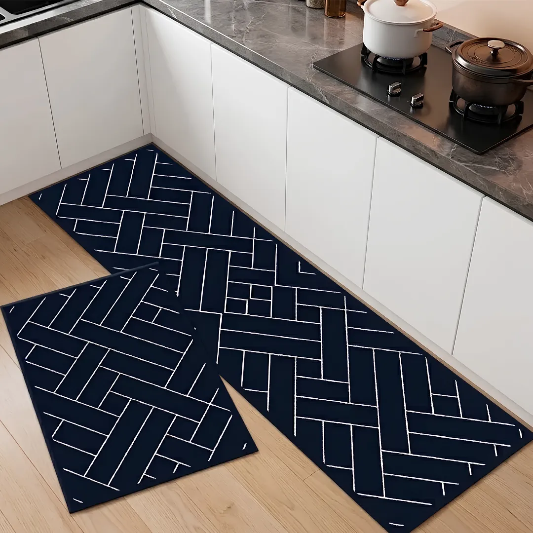 SET DE 2 ALFOMBRAS PARA COCINA Y HOGAR ANTIDESLIZANTES ULTRA ABSORBENTES DE SECADO RÁPIDO Y FÁCIL LIMPIEZA
