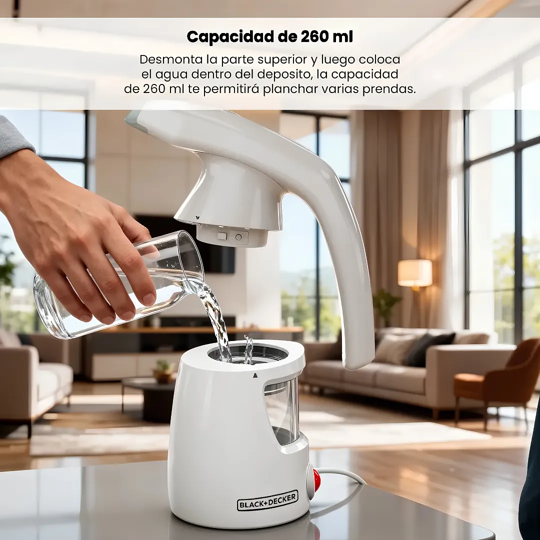 VAPORERA DE MANO PORTÁTIL PLANCHA DE VAPOR VERTICAL 260ML DESINFECTANTE Y ELIMINADORA DE ARRUGAS