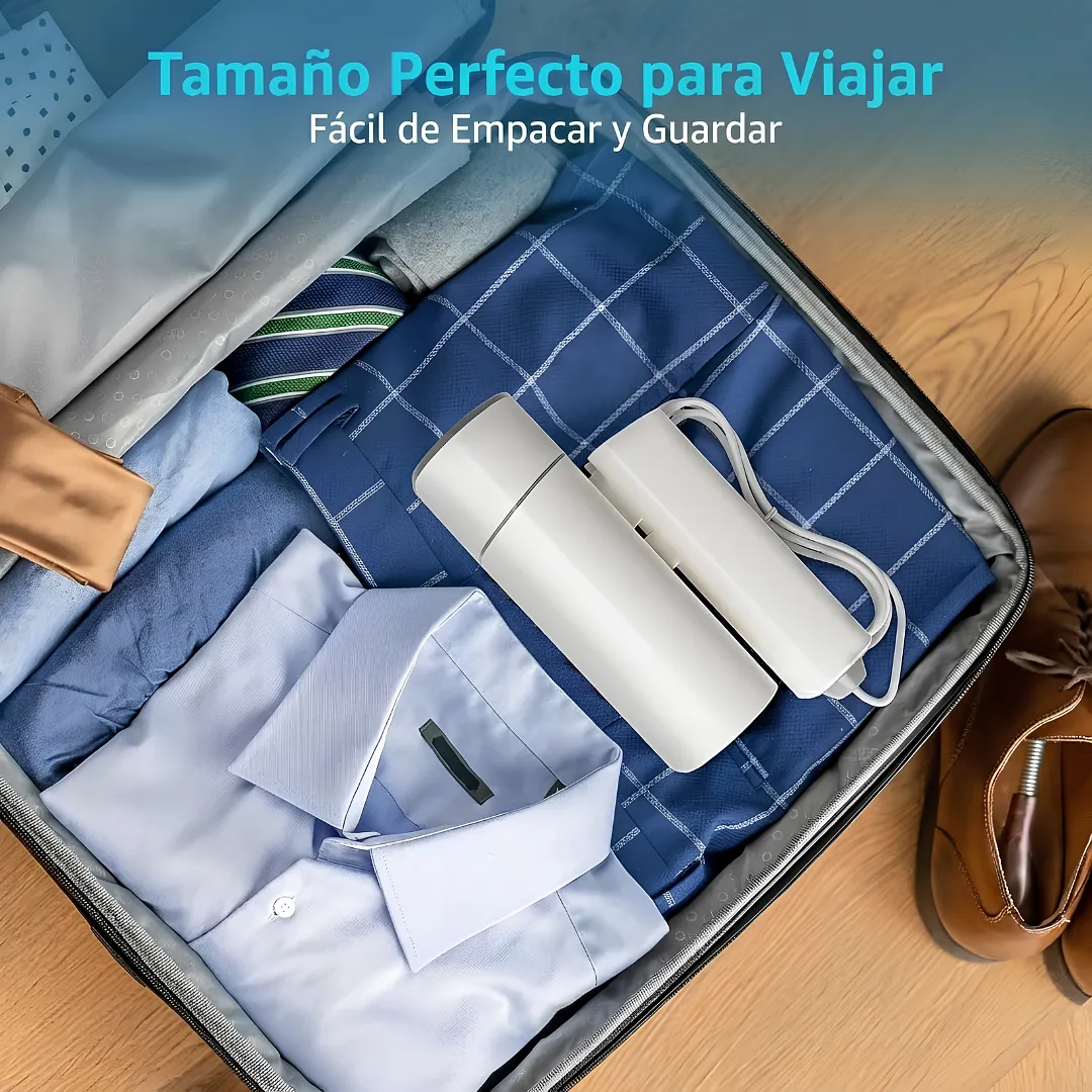 VAPORERA DE MANO PLEGABLE PORTÁTIL PLANCHA DE VAPOR VERTICAL PANEL DE ACERO INOXIDABLE Y TANQUE REMOVIBLE