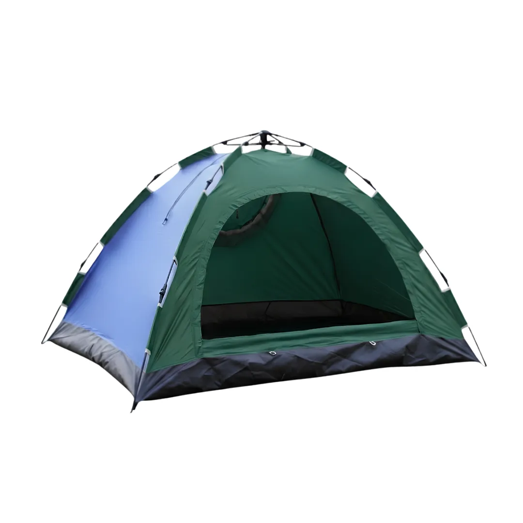 CARPA PARA CAMPING PORTÁTIL DE ARMADO RÁPIDO PARA 4 PERSONAS – LIGERA E IMPERMEABLE – 210X200X140CM – IDEAL PARA VIAJEROS Y PAREJAS