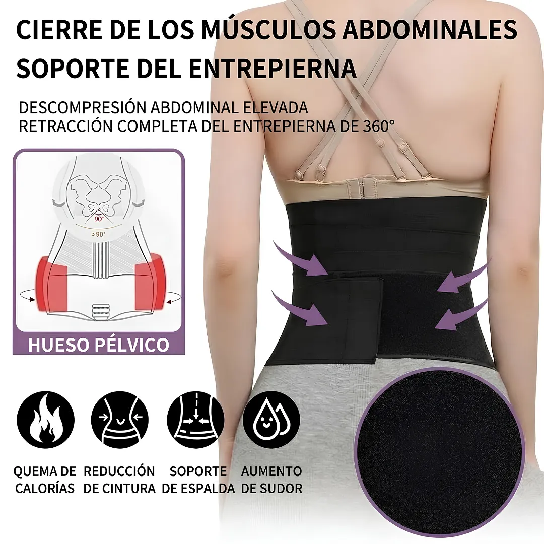 CINTURÓN FAJA MODELADORA APOSTADORA DE CINTURA DE 5 METROS FAJA REDUCTORA AJUSTABLE DE ALTA COMPRESIÓN TIPO BANDA DE ENVOLVER CON VELCRO PARA ABDOMEN Y ESPALDA