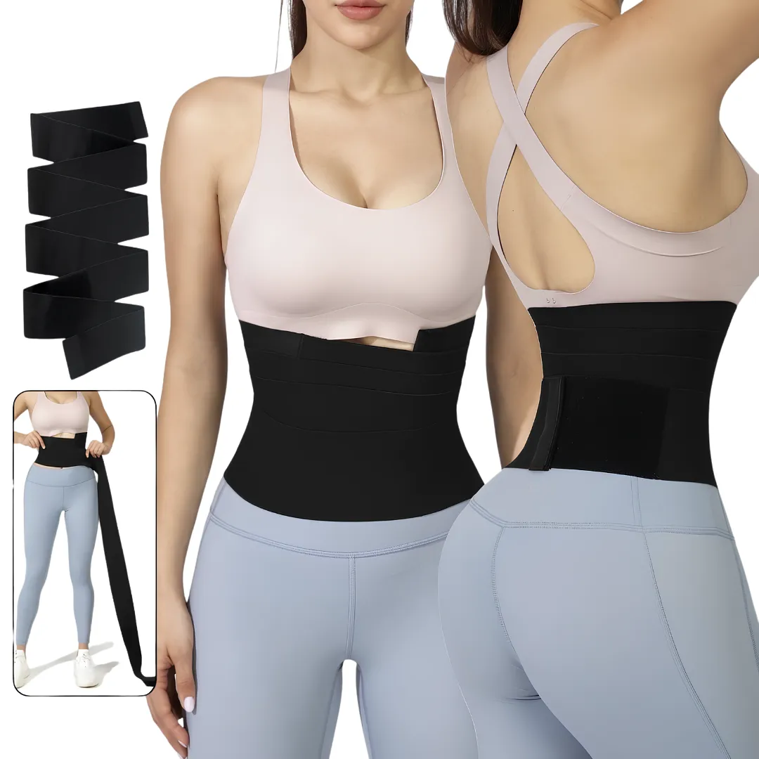 CINTURÓN FAJA MODELADORA APOSTADORA DE CINTURA DE 5 METROS FAJA REDUCTORA AJUSTABLE DE ALTA COMPRESIÓN TIPO BANDA DE ENVOLVER CON VELCRO PARA ABDOMEN Y ESPALDA