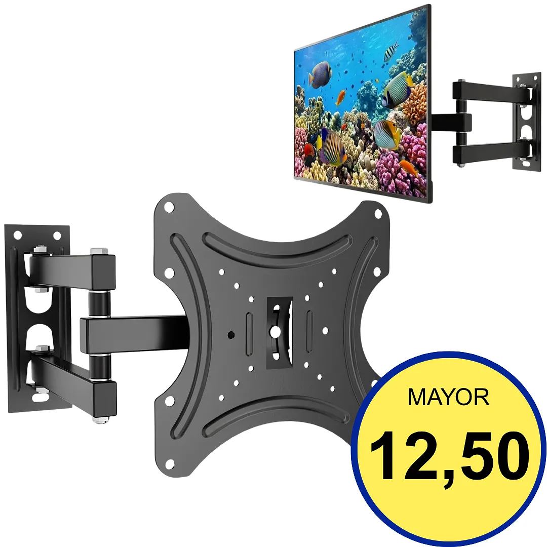 BASE BASE PARA TV DE 14 A 42 PULGADAS SOPORTE DE PARED ARTICULADO GIRATORIO Y RECTÁCTIL CON INCLINACIÓN RESISTENTE DE ACERO PARA TELEVISORES LED LCD Y MONITOR