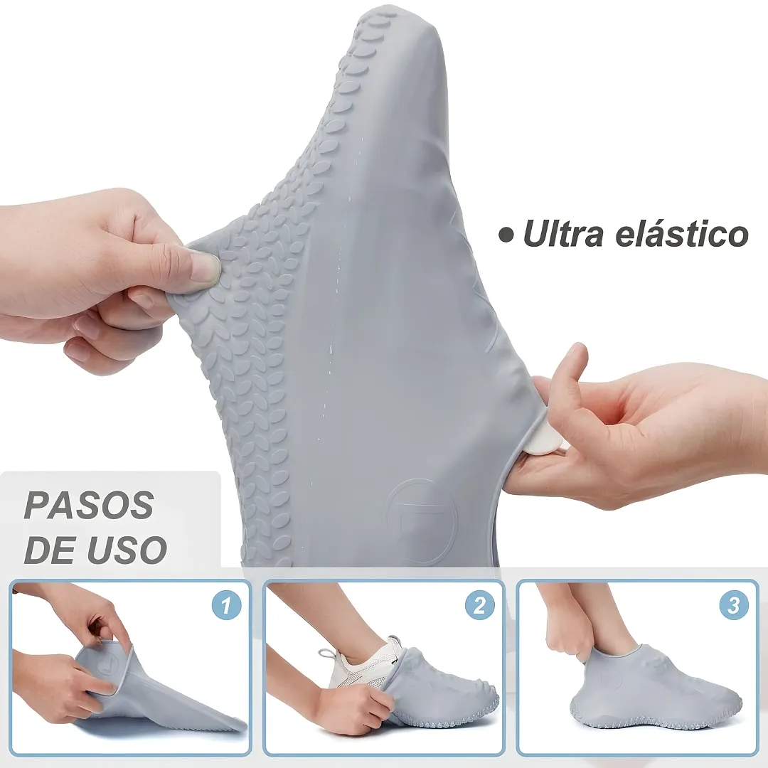CUBRE ZAPATOS IMPERMEABLE DE SILICONA TALLA XL PROTECTOR REUTILIZABLE Y ANTIDESLIZANTE PARA LLUVIA Y BARRO
