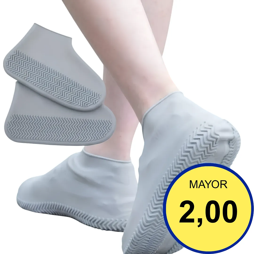 CUBRE ZAPATOS IMPERMEABLE DE SILICONA TALLA XL PROTECTOR REUTILIZABLE Y ANTIDESLIZANTE PARA LLUVIA Y BARRO