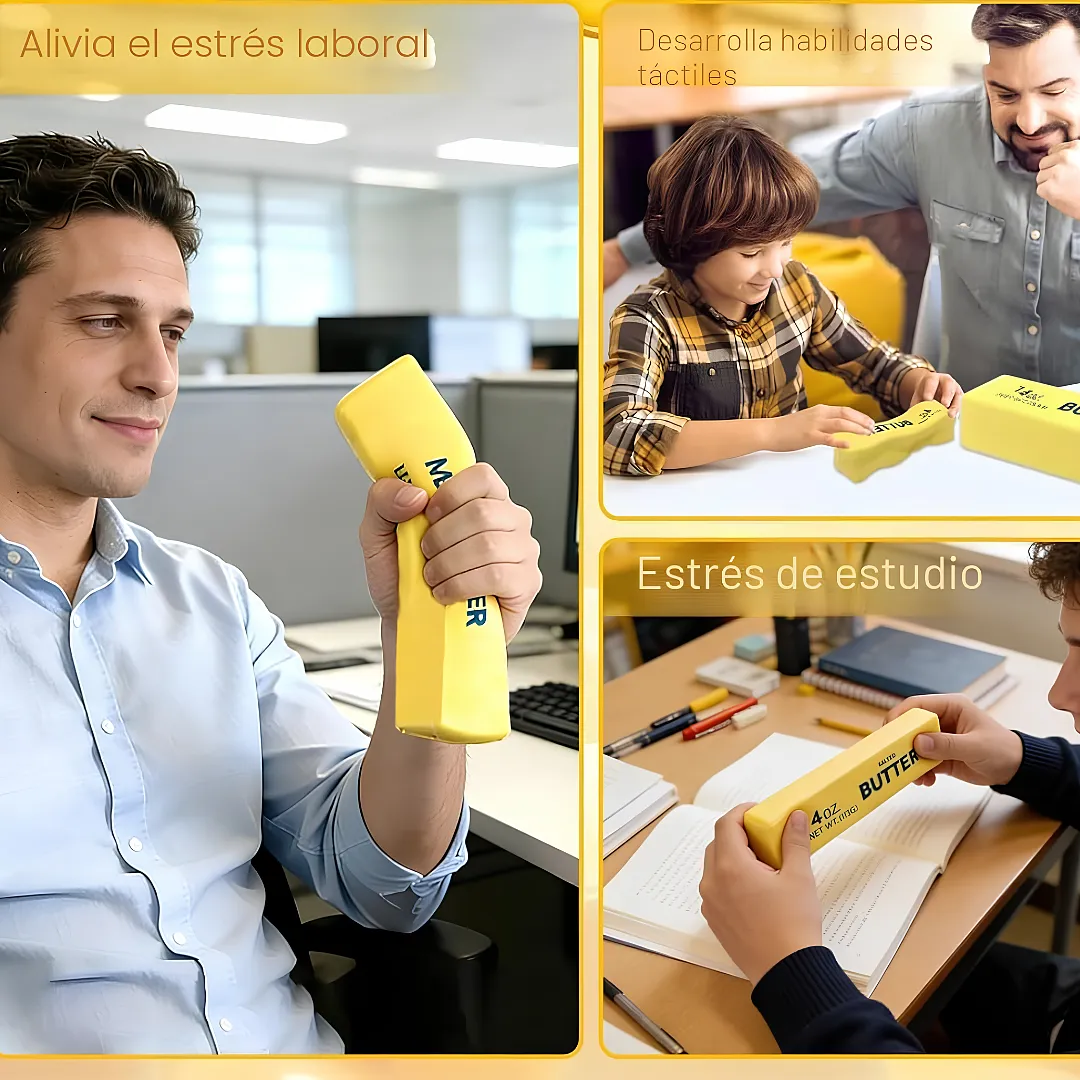 SQUISHY BARRA DE MANTEQUILLA JUGUETE ANTIESTRÉS SENSORIAL REBOTE LENTO RELAJANTE ALIVIO DE ANSIEDAD Y ESTRÉS PARA ADULTOS Y NIÑOS