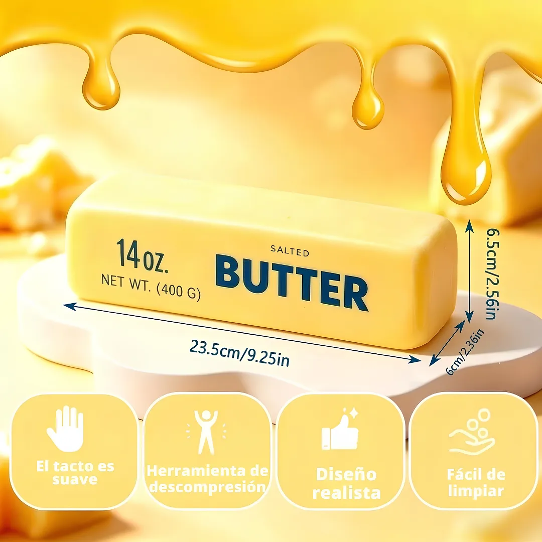 SQUISHY BARRA DE MANTEQUILLA JUGUETE ANTIESTRÉS SENSORIAL REBOTE LENTO RELAJANTE ALIVIO DE ANSIEDAD Y ESTRÉS PARA ADULTOS Y NIÑOS