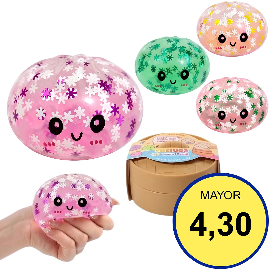 SQUISHY BOLA ANTIESTRÉS COPO DE NIEVE JUGUETE SENSORIAL RELAJANTE CON VAPORERA