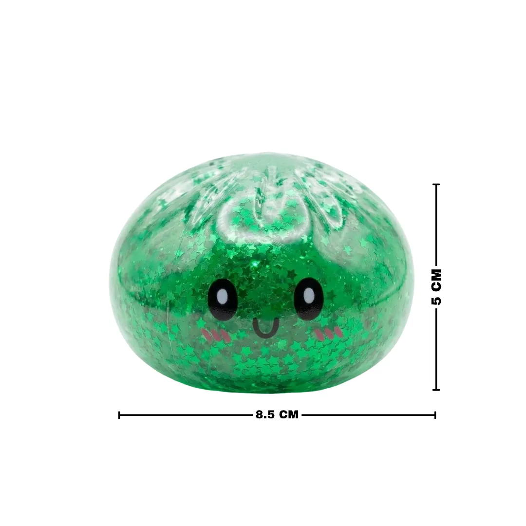 JUGUETE SQUISHY ANTIESTRES TIPO DUMPLING CON ESTRELLAS BRILLANTES Y ESTuche DE VAPORERA, ALIVIADOR DE ANSIEDAD Y RELAJANTE SENSORIAL PARA NIÑOS Y ADULTOS