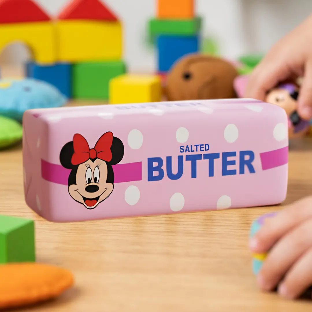 SQUISHY JUGUETE ANTIESTRÉS EN FORMA DE BARRA DE MANTEQUILLA CON DISEÑOS INFANTILES - JUGUETE SENSORIAL SUAVE Y DIVERTIDO PARA NIÑOS