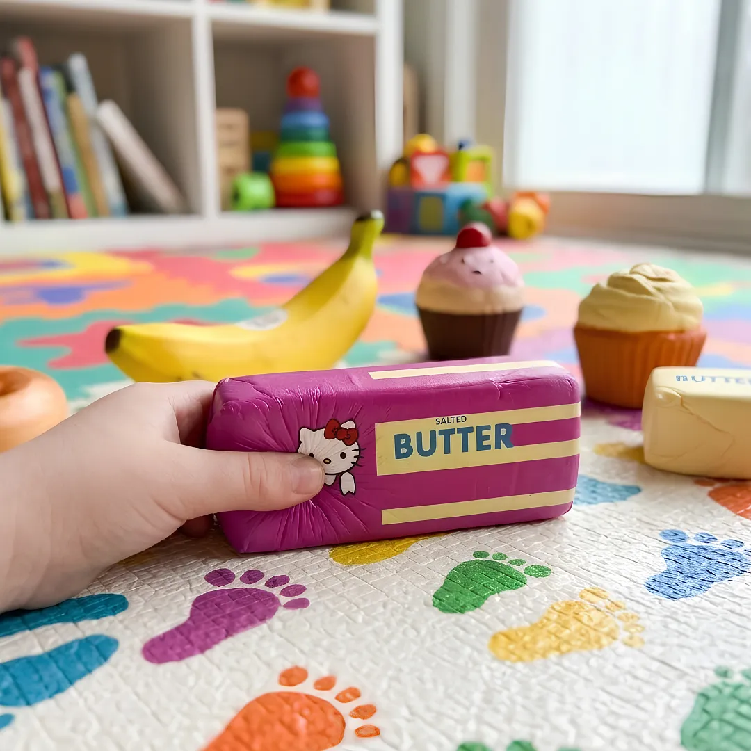 SQUISHY JUGUETE ANTIESTRÉS EN FORMA DE BARRA DE MANTEQUILLA CON DISEÑOS INFANTILES - JUGUETE SENSORIAL SUAVE Y DIVERTIDO PARA NIÑOS
