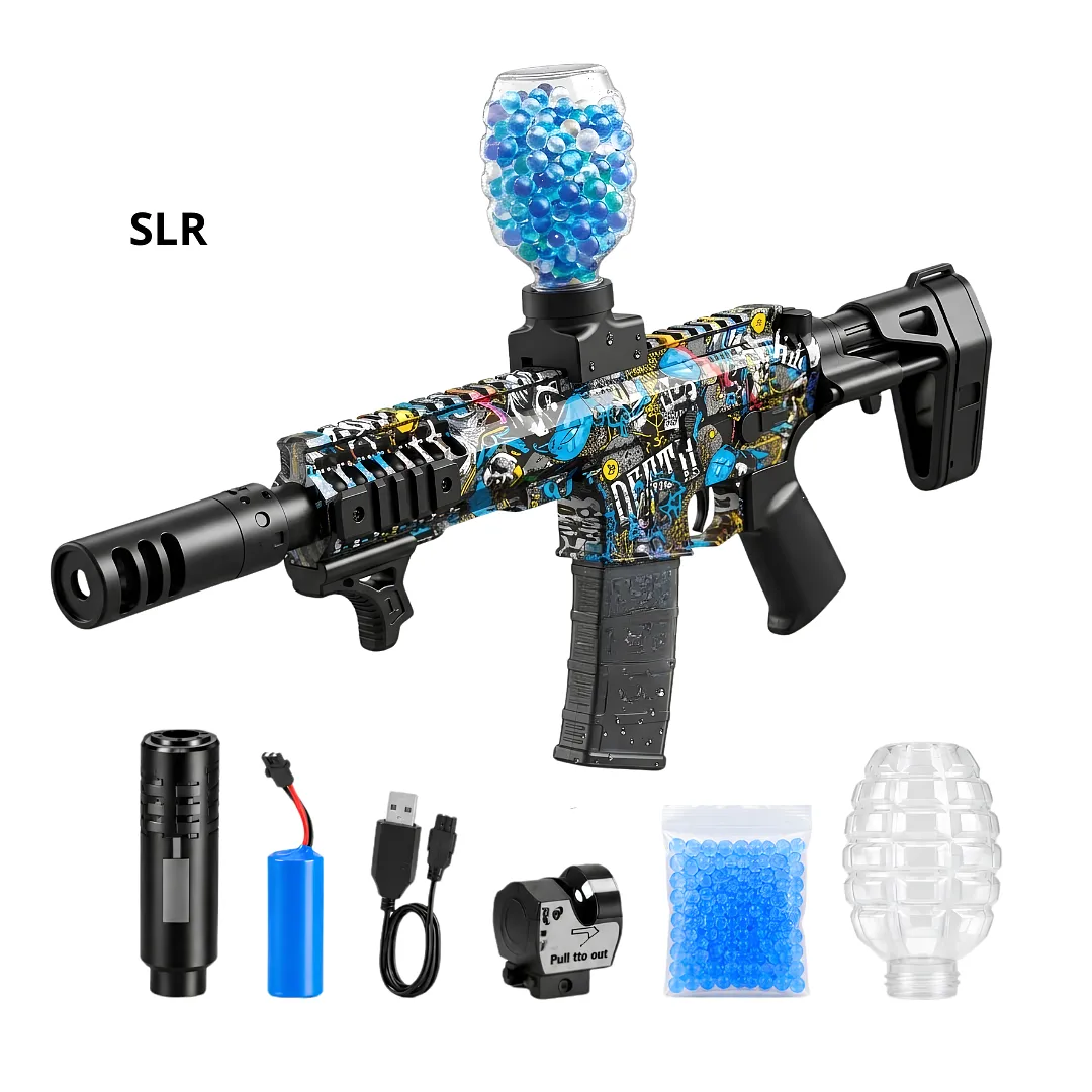 RIFLE LANZADOR DE BOLAS DE HIDROGEL AUTOMÁTICO CON DISEÑO TÁCTICO Y BATERÍA RECARGABLE - JUEGO SEGURO AL AIRE LIBRE Y ALTA POTENCIA