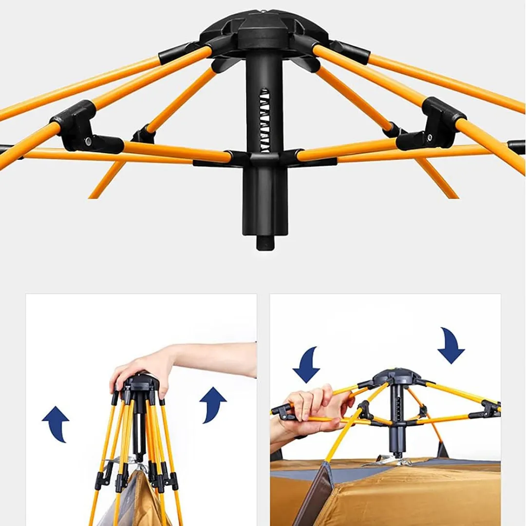 CARPA PARA CAMPING PORTÁTIL DE ARMADO RÁPIDO PARA 6 PERSONAS – DISEÑO LIGERO E IMPERMEABLE – 250X250X160CM – IDEAL PARA FAMILIAS Y EXTERIORES