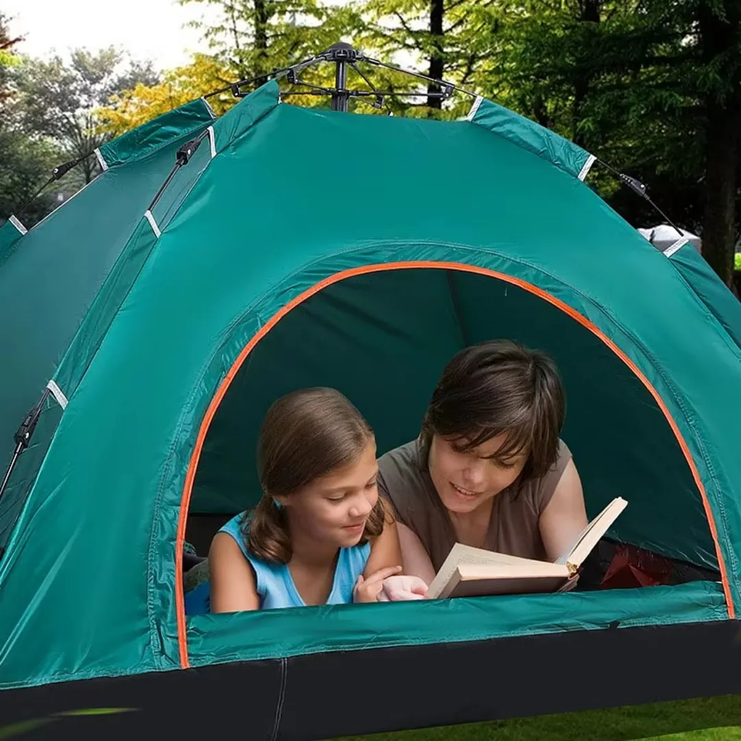 CARPA PARA CAMPING PORTÁTIL DE ARMADO RÁPIDO PARA 4 PERSONAS – LIGERA E IMPERMEABLE – 210X200X140CM – IDEAL PARA VIAJEROS Y PAREJAS