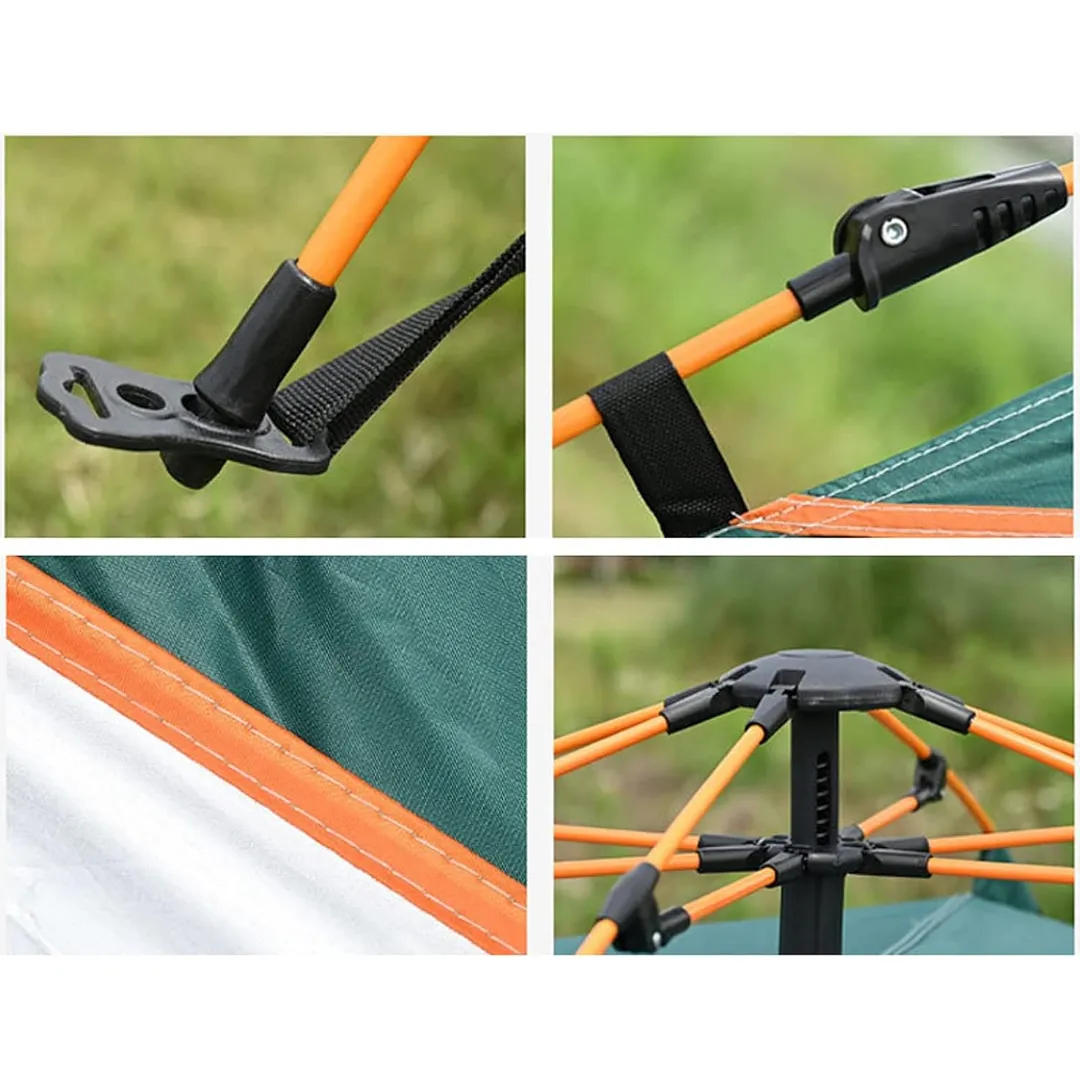 CARPA PARA CAMPING PORTÁTIL DE ARMADO RÁPIDO PARA 4 PERSONAS – LIGERA E IMPERMEABLE – 210X200X140CM – IDEAL PARA VIAJEROS Y PAREJAS