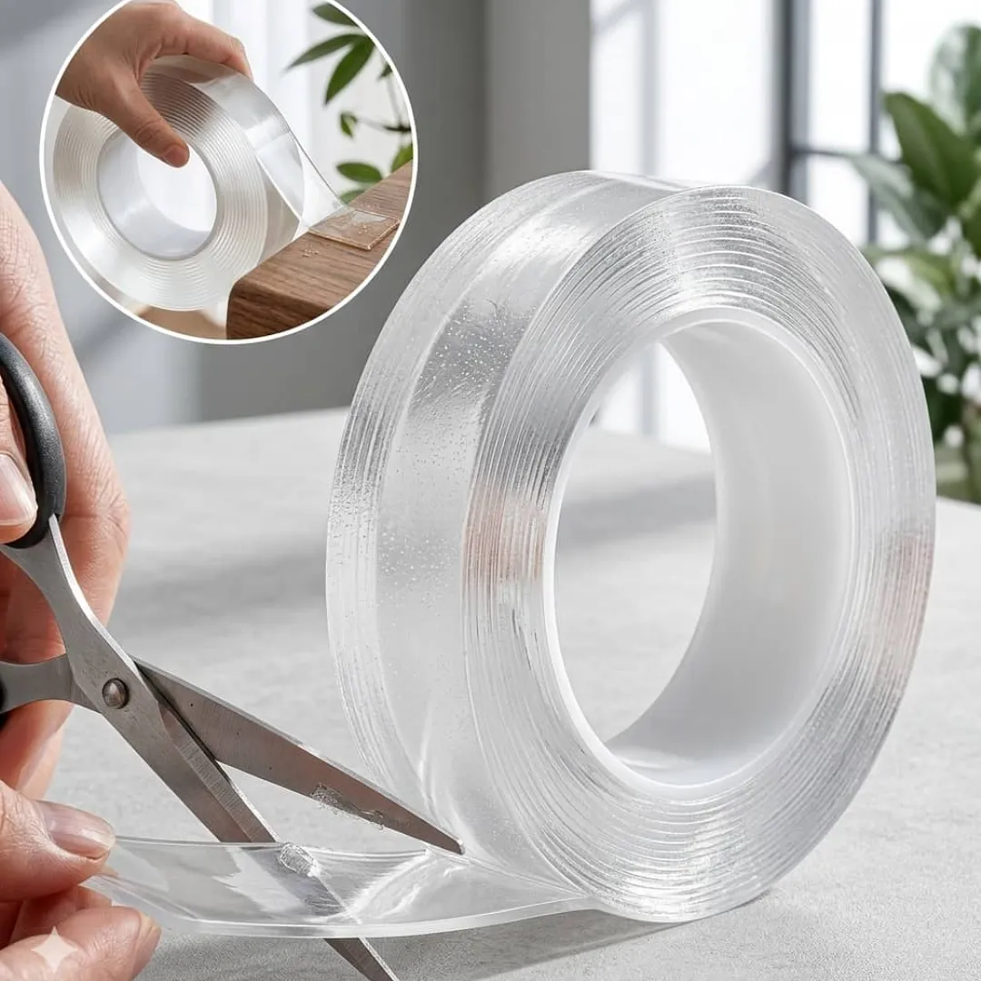 CINTA DOBLE FAZ NANO TAPE EXTRA FUERTE - DISPONIBLE EN 3M Y 5M X 2.30CM - ADHESIVO DE GEL LAVABLE, REUTILIZABLE Y MULTIFUNCIONAL