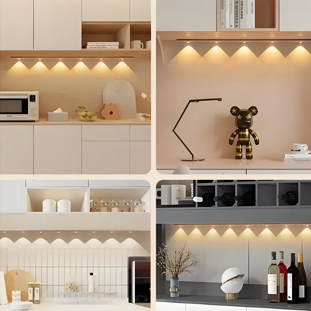 LÁMPARA LED TIPO BARRA CON SENSOR DE MOVIMIENTO RECARGABLE, CUERPO ULTRAFINO CON EFECTO DE LUZ DE COLINA, LUZ INALÁMBRICA PARA CLÓSET, COCINA Y PASILLOS.