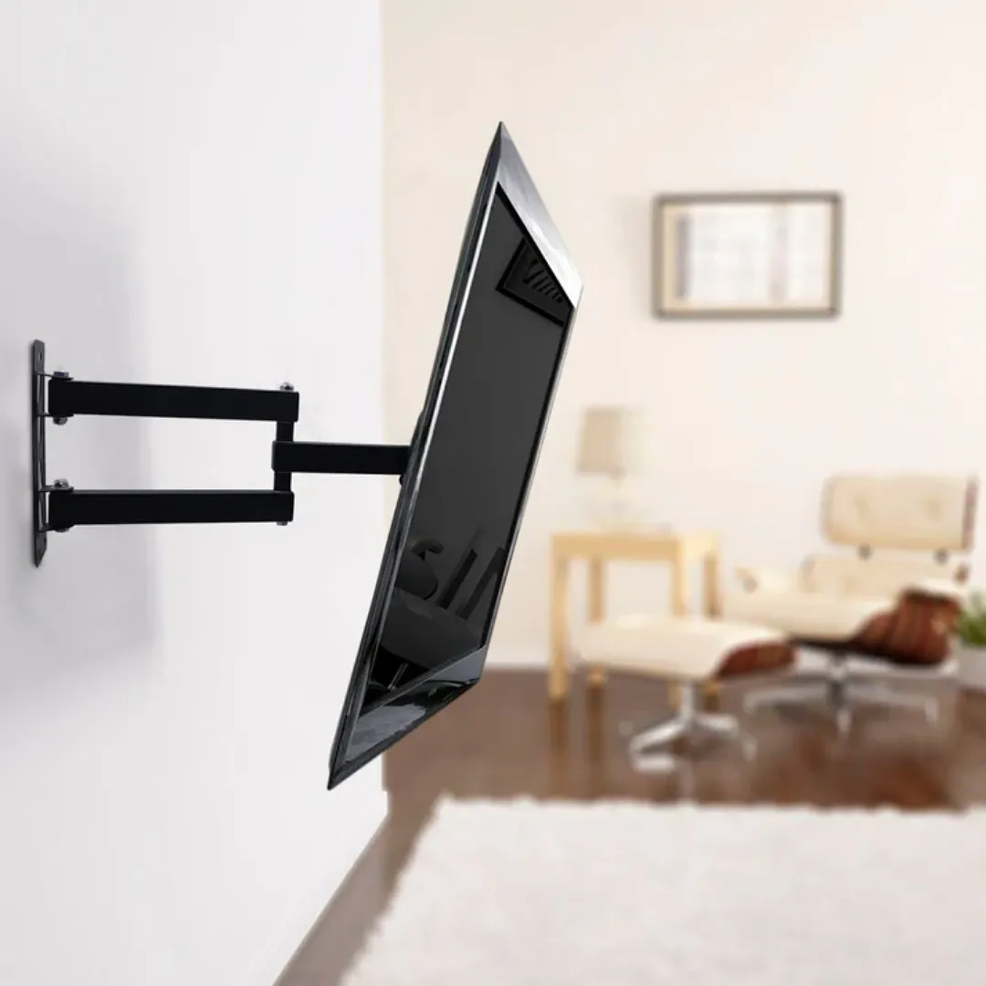 SOPORTE DE PARED ARTICULADO PARA TV DE 32 A 55 PULGADAS, BASE MÓVIL DE MOVIMIENTO COMPLETO CON BRAZO EXTENSIBLE, INCLUYE KIT DE INSTALACIÓN COMPLETO
