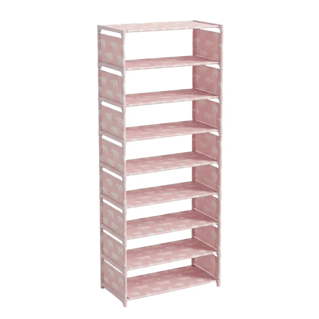 ORGANIZADOR DE ZAPATOS DE 8 NIVELES MULTIUSOS, ZAPATERA DE TORRE MODULAR MODELO OSO POLAR,AHORRADORA DE ESPACIO,ESTANTE METÁLICO PORTÁTIL CAPACIDAD HASTA 24 PARES PARARECAMÁRA Y CLÓSET