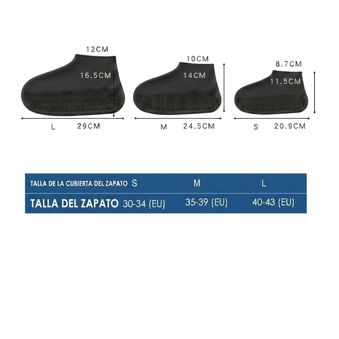 PROTECTOR DE ZAPATOS PARA LLUVIA TALLA L, CUBRE CALZADO IMPERMEABLE ANTIDESLIZANTE DE SILICONA DE ALTA RESISTENCIA
