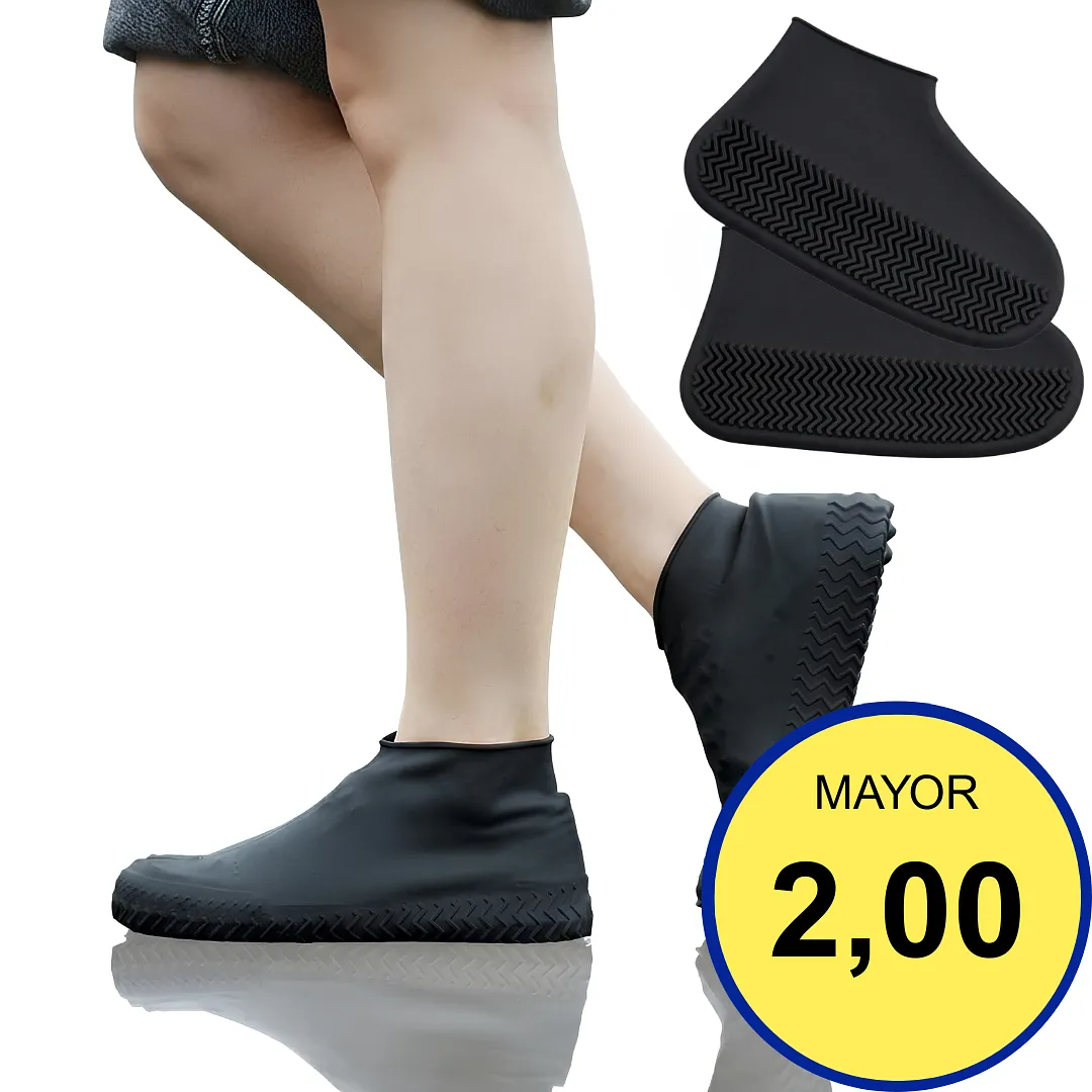 PROTECTOR DE ZAPATOS PARA LLUVIA TALLA L, CUBRE CALZADO IMPERMEABLE ANTIDESLIZANTE DE SILICONA DE ALTA RESISTENCIA