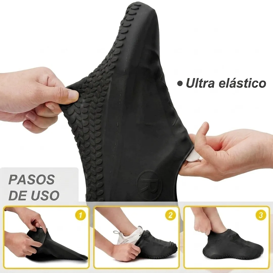 PROTECTOR DE ZAPATOS PARA LLUVIA TALLA L, CUBRE CALZADO IMPERMEABLE ANTIDESLIZANTE DE SILICONA DE ALTA RESISTENCIA